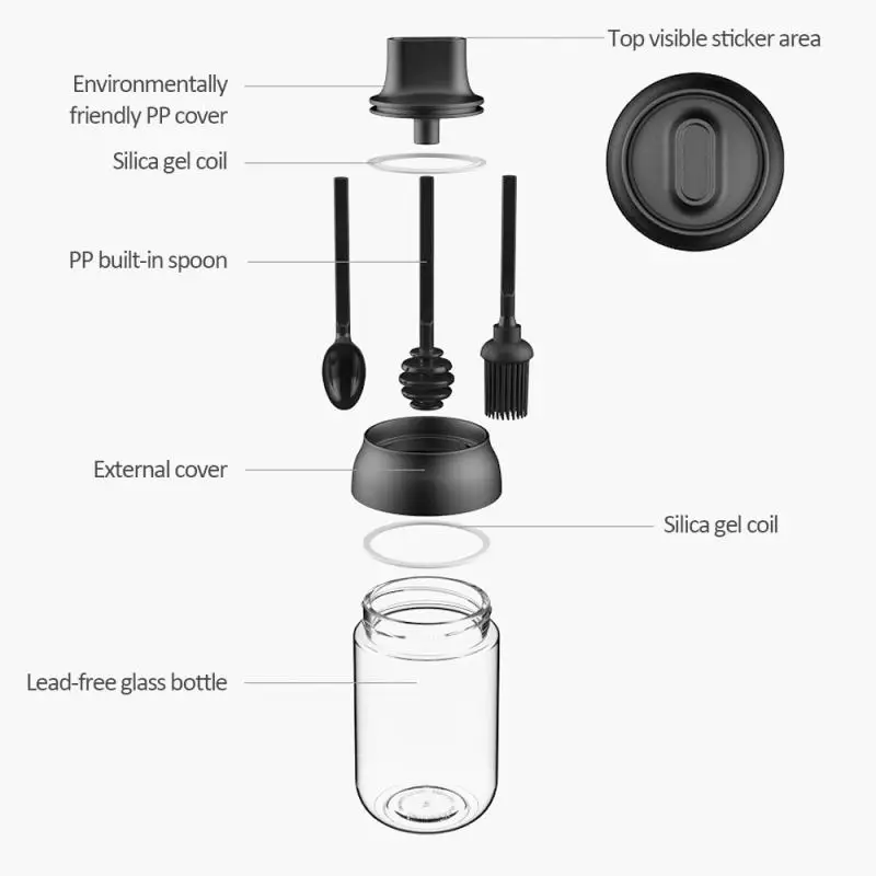 250 мл перец графинчик масло косметика парфюмерия диспенсер Ложка Крышка Стекло
