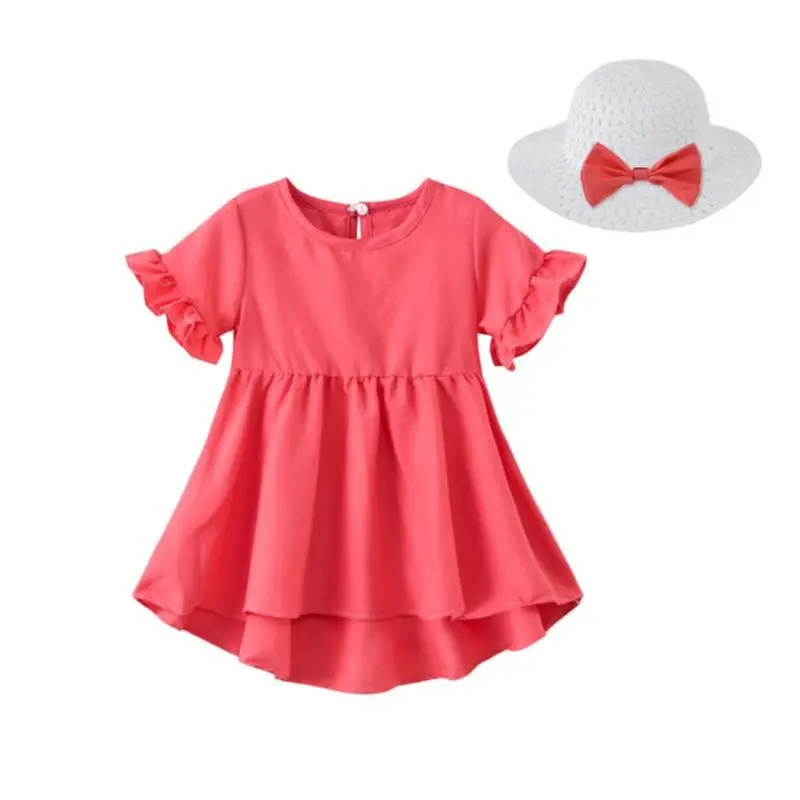 Футболки для девочек в Корейском стиле топы с короткими рукавами Однотонная