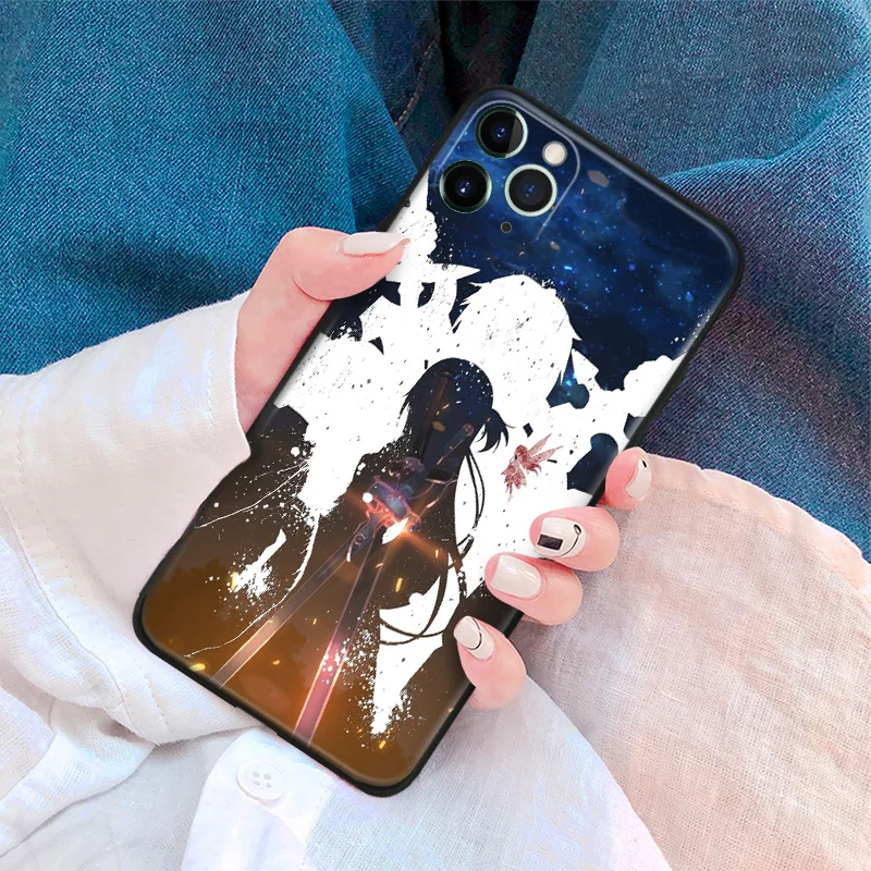 Sword art online asuna yui anime для iPhone se 6 6s 7 8 plus x xr xs 11 pro max Мягкий силиконовый чехол телефона |