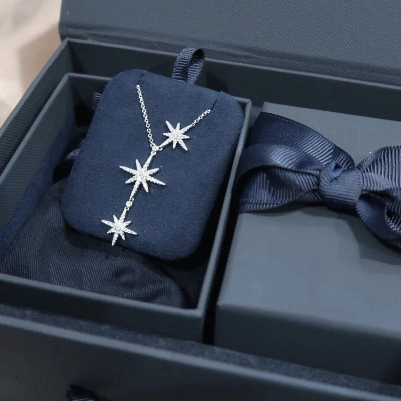 

Ожерелье MEIJI из стерлингового серебра S925 пробы с регулируемой звездой, Женские Ювелирные изделия, 1:1