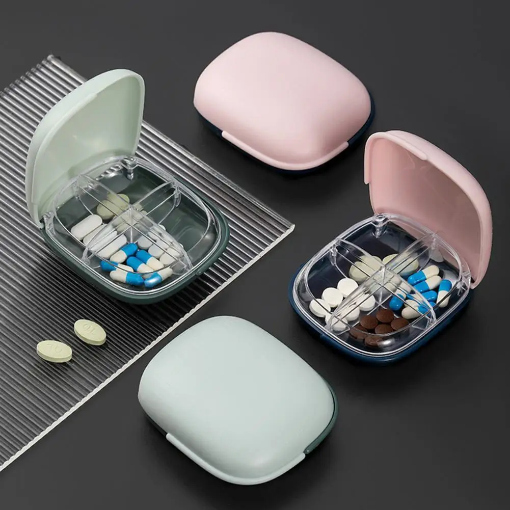 

Hot Sale Pill Case Good Sealing Capacity Moisture-proof 4 Gird Drug Capsule ABS Storage Box for Outdoor