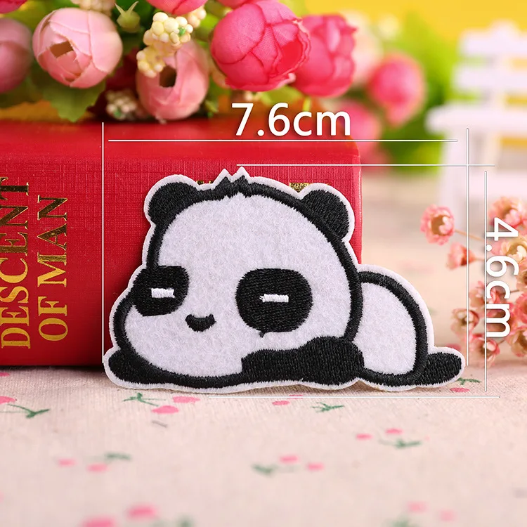 Набор из 6 вышитых нашивок в виде панды для детской одежды обуви рюкзака наклейки