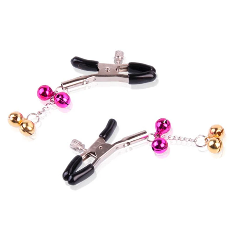 1 пара металлические сексуальные зажимы для сосков с 4 колокольчиками секс