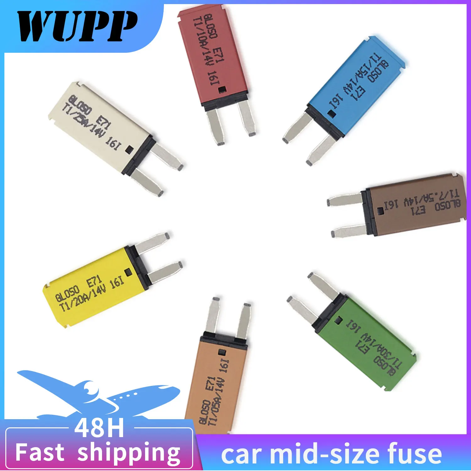 

WUPP New Car Medium Insurance Film New Fuse Reset Automatic Reset Of Circuit Breaker Blades For Car Truck Boat Marine