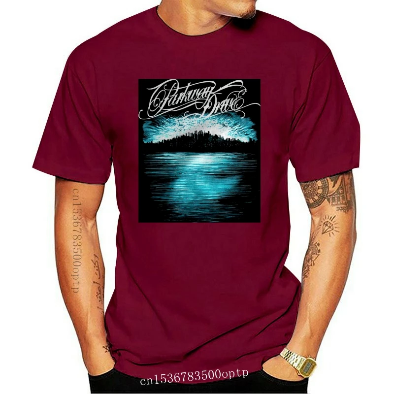 

Новинка, Мужская облегающая футболка Parkway Drive с глубоким синим фоном (Slim Fit), черная модная футболка