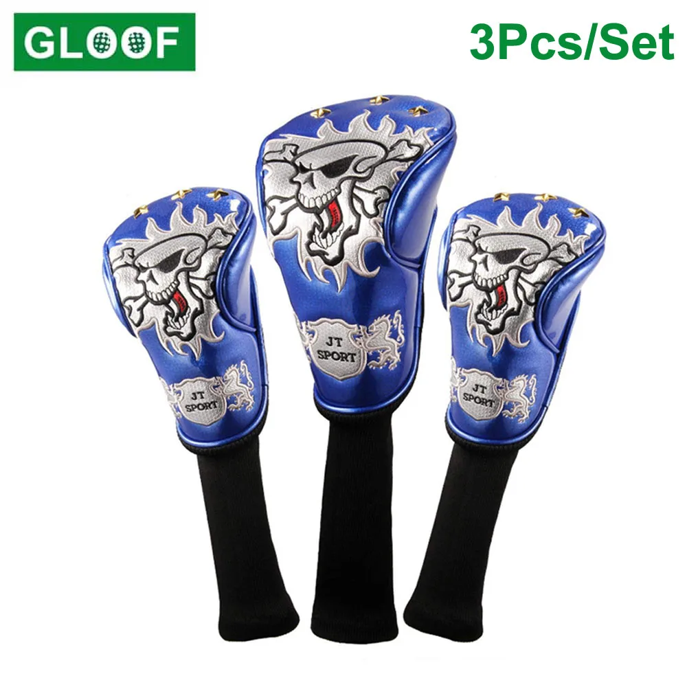 3 шт./компл. головные уборы для гольф-клуба Woods Driver Fairway Skull мужчин и женщин с