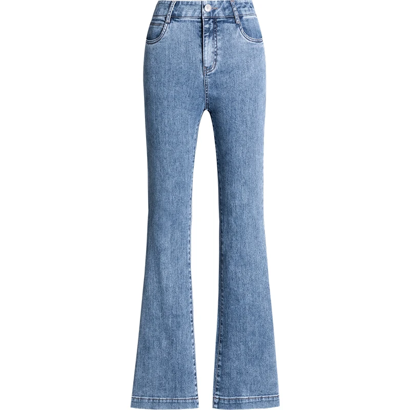 

Free Shipping women high waist flare jeans spring autumn skinny long casual pants with strech fashion trousers