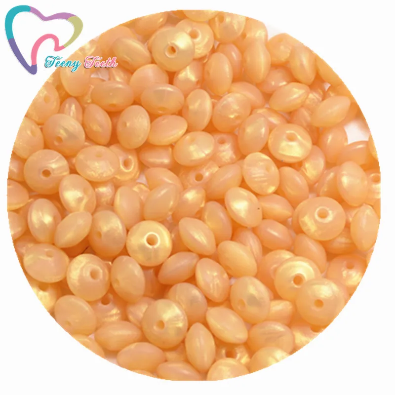 Metallic Gold Teeny Teeth 20 шт. Силиконовые Прорезыватели для зубов Abacus бусины в форме чечевицы DIY цепочка для прорезывания зубов красочные чечевицы Силиконовые Прорезыватели блюдца свободные бусины - Цвет: Metallic Gold
