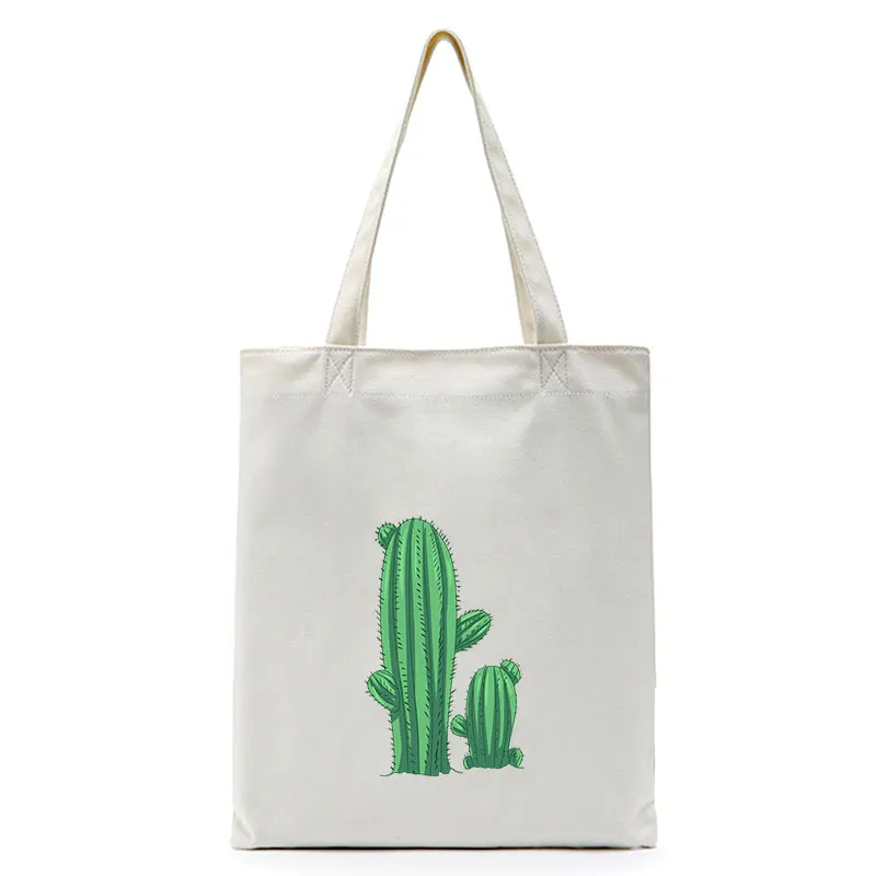 Оригинальная Складная многоразовая Холщовая Сумка кактус сумка тоут на заказ