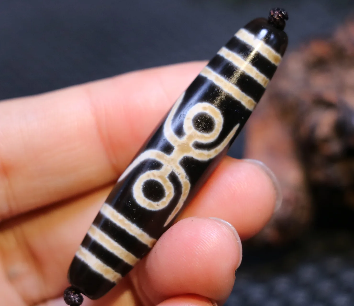 Волшебная сила энергия тибетский старый агат черно-белая гвирена таiren