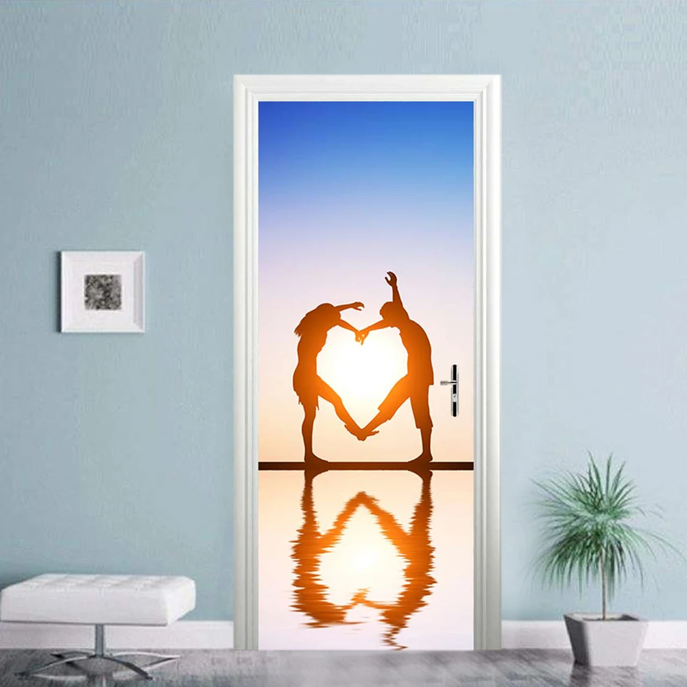 3D наклейка на дверь самоклеющиеся наклейки стену для влюбленных съемные