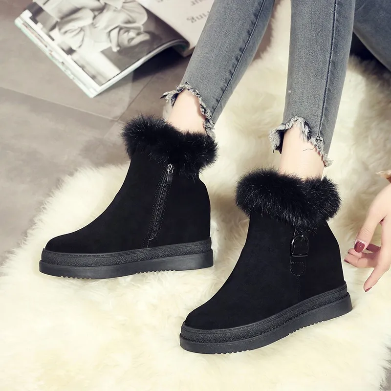 Женские зимние ботинки коллекция 2019 года женские Теплые ботильоны из флока и