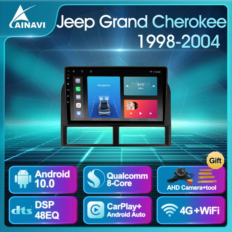 

Автомобильный радиоприемник для Jeep Grand Cherokee II WJ 1998-2004 Android 10 QLED экран стерео Мультимедийный видеоплеер DSP Carplay NO 2din DVD