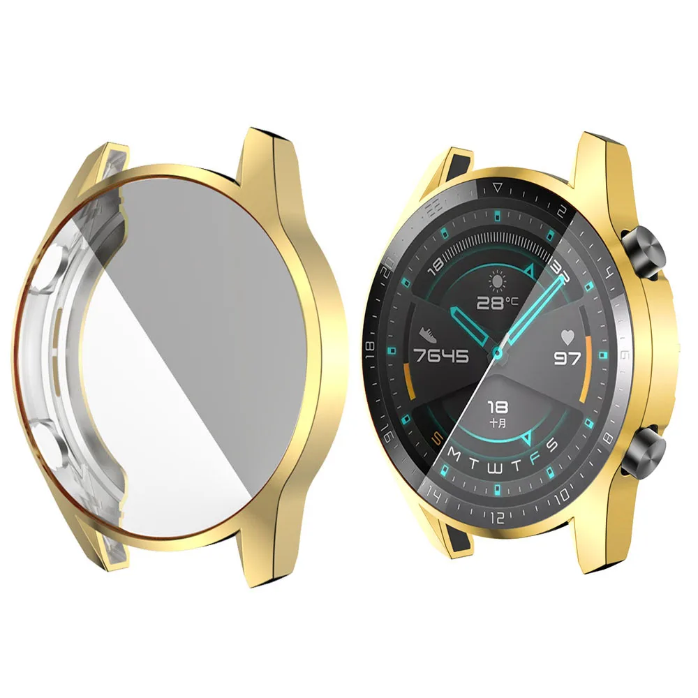 6 Pack All-Around Smart Watch Screen Protector Case For Huawei GT2  46mm Soft TPU  Scratch Resistant Slim Protective Case Cover