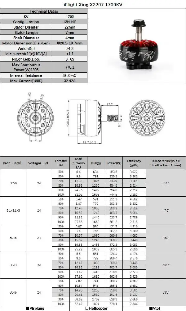 HobbyLane iFlight XING X2207 1700KV 1800KV 2450KV 2750KV 2-6S бесщеточный двигатель для гоночного дрона RC FPV 4 шт