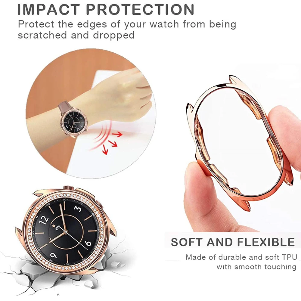 Чехол с кольцом-рамкой для часов samsung gaalxy watch 3 45 мм 41 мягкий чехол-бампер из ТПУ