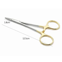 12 5cm golden color handle needle clamp medical pliers surgical forceps double eyelid cosmetic plastic surgery needle holder