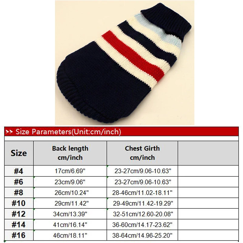 navy stripe Милая Одежда для собак и кошек, милый мультяшный свитер со щенком, пальто, мягкие теплые куртки для питомцев, осенне-зимние пальто для маленьких собак, кошек, чихуахуа - Цвет: navy stripe