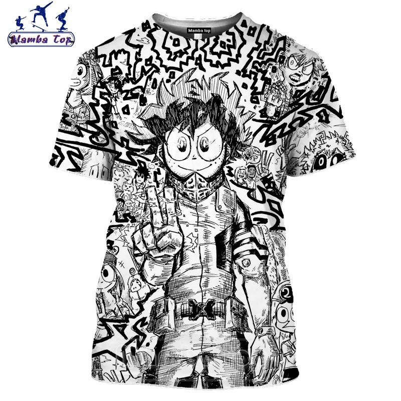 

Mamba Top Head Of The Enemy Alliance Shigaraki Tomura 3D Print Comics Men Tshirt Women Tee Loose O Neck My Hero Academia T Shirt