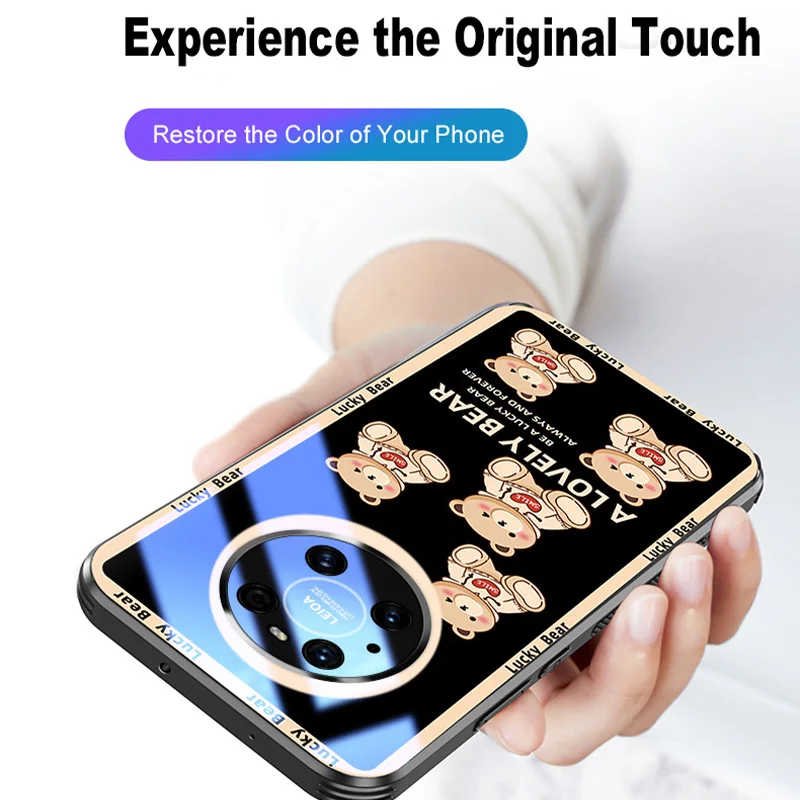

ASINA HD Transparent Tempered Glass Case For Huawei Mate 40 30 Pro Cartoon Cover For Huawei Mate 20 Pro 20X Capa Funda Bear