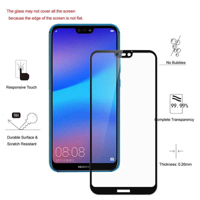 2 шт для huawei P20 Lite P20 Pro стекло полное покрытие закаленное стекло для huawei P20 Lite P20 Pro защита экрана защитное стекло