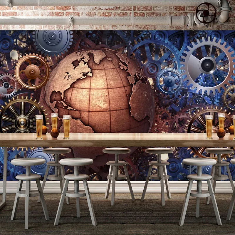 Пользовательские Настенные обои 3D стерео механическое снаряжение земля