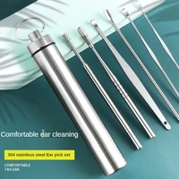 outdoor tools stainless steel ear scoop set ear digging scoop ear picking tools portable 8 piece set home travel