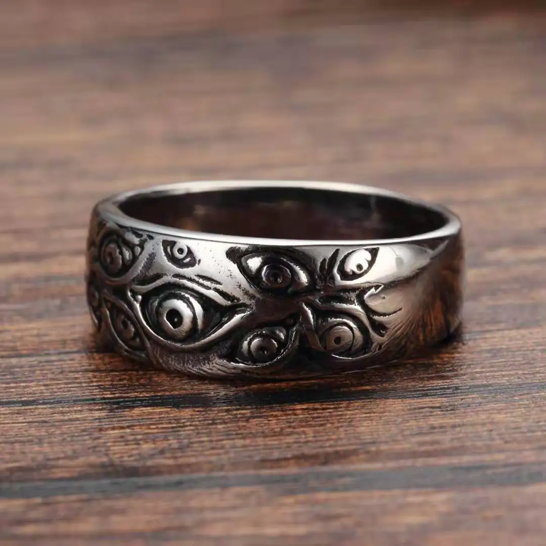 

Rings for Men Vintage Gothic Evil Eye Ring Retro Hiphop Punk Teeth Monster Eyes Ring Men's Biker Ring Party Jewelry Wholesale