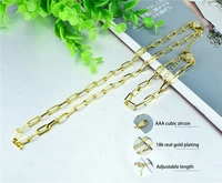 gold color filled necklace chain for men and women necklace bracelet gold rope chain aaa zircon necklace high quality