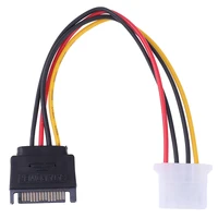 high quality sata to ide power cable 15 pin sata male to molex ide 4 pin female cable adapter