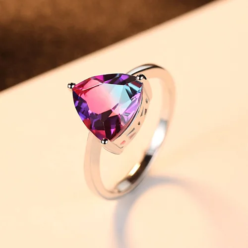 Purple Gradient Blue Gem Ring TS Gift for Women Men 2021 Ts Style Factory Direct Wholesale Price 925 Sterling Silver Jewelry | Украшения и