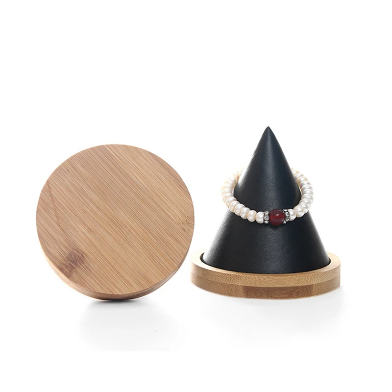 

1 Pcs Watch Bracelet Storage Box Jewelry Counter Display Rack Black & 1 Pcs Modern Bamboo Necklace Jewelry Storage Rack