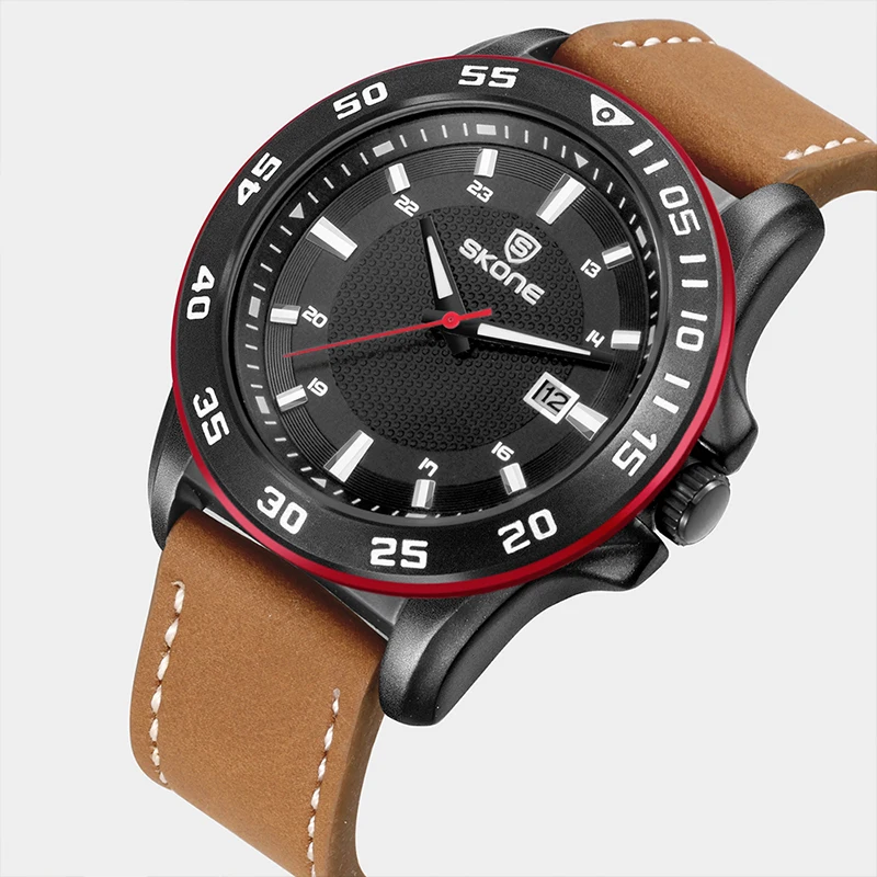Часы наручные Skone мужские Кварцевые водонепроницаемые модные брендовые
