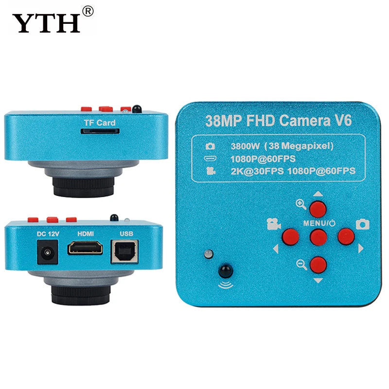 كاميرا فيديو رقمية صناعية 38 ميجابكسل 3800 وات HDMI USB, كاميرا مجهر فيديو رقمي إلكتروني صناعي 38MP 1080P 60FPS 2K لإصلاح الهاتف وحدة المعالجة المركزية PCB 110 ...