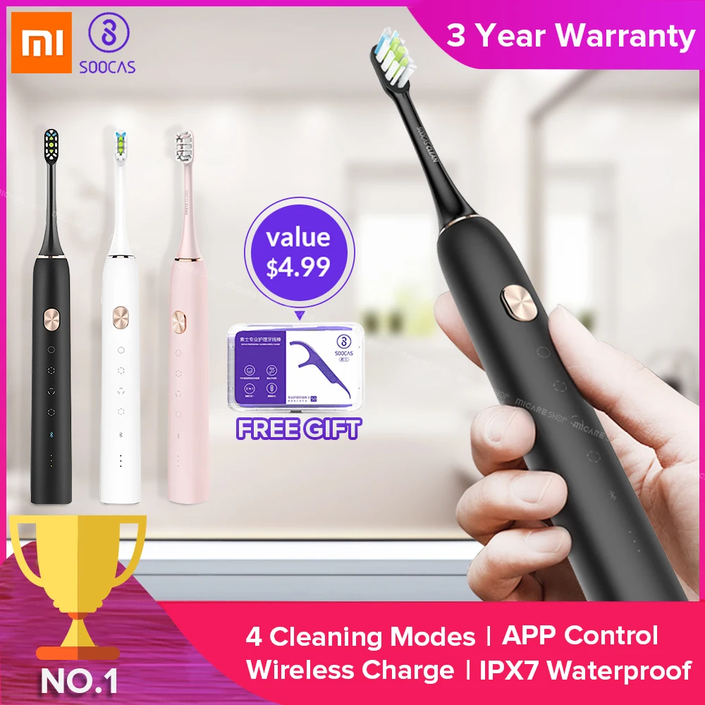 Xiaomi Mijia SOOCAS X3 X1 звуковая электрическая зубная щетка Ультра звуковая Автоматическая обновленная зубная щетка Беспроводная заряжаемая водонепроницаемая