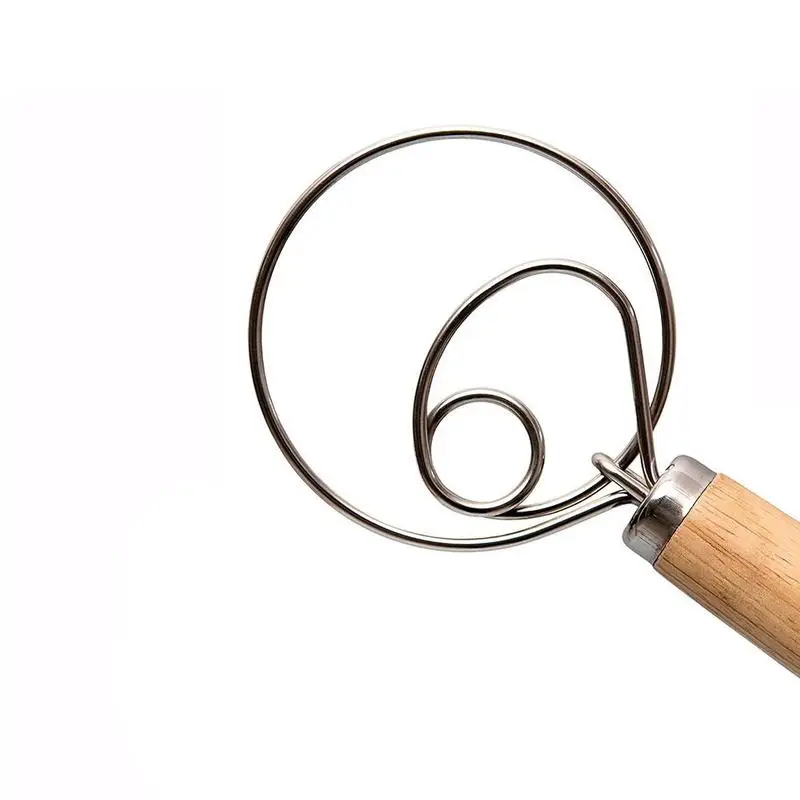 13 дюймовый дубовый Ручной Стальной венчик для теста большой датский хлеба