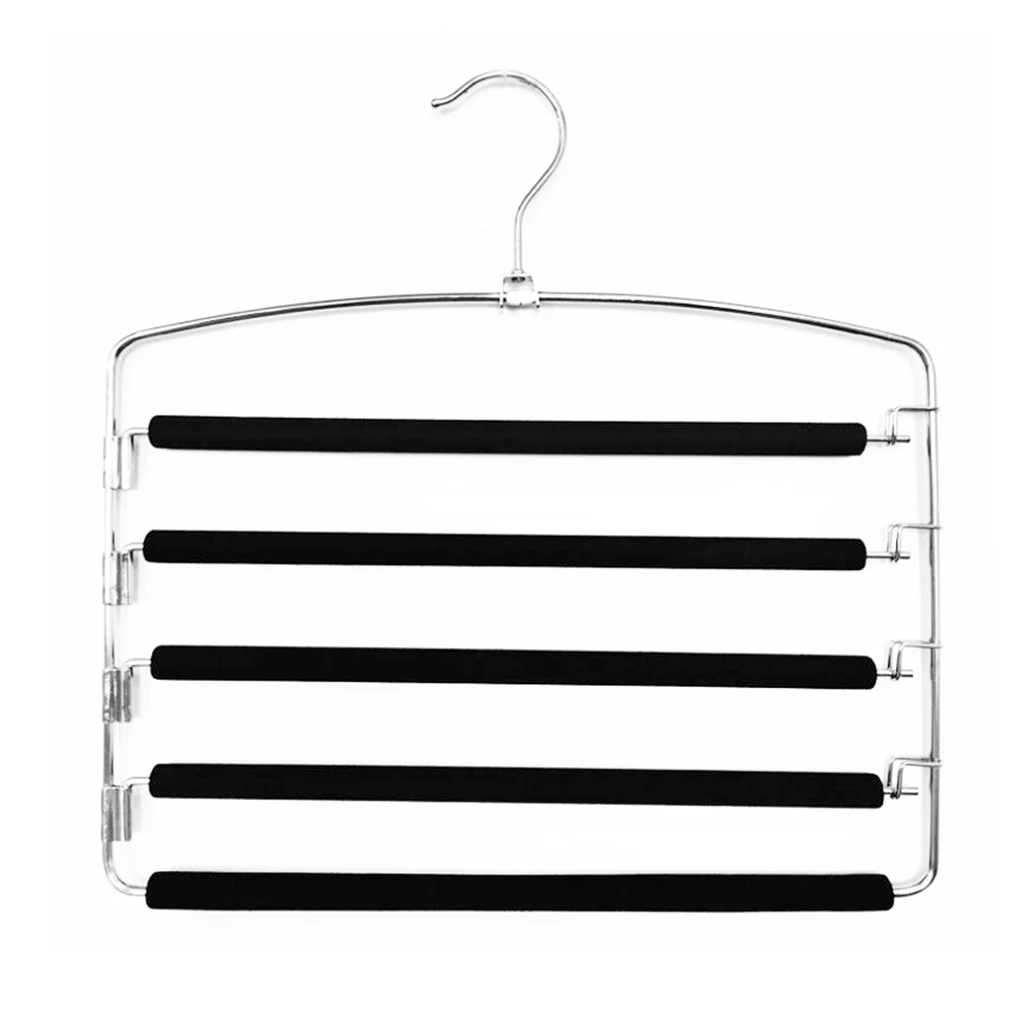 

Multi Layers Pants Hanger Non-Slip Foam Padded Jeans Trousers Skirts Scarf Towels Storage Organizer