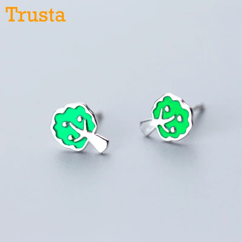 Trusta 925 пробы серебряные модные милые миниатюрные симметричные 5 мм X 5 мм красные серьги-гвоздики в виде яблока подарок для школьниц, детей, леди DS605