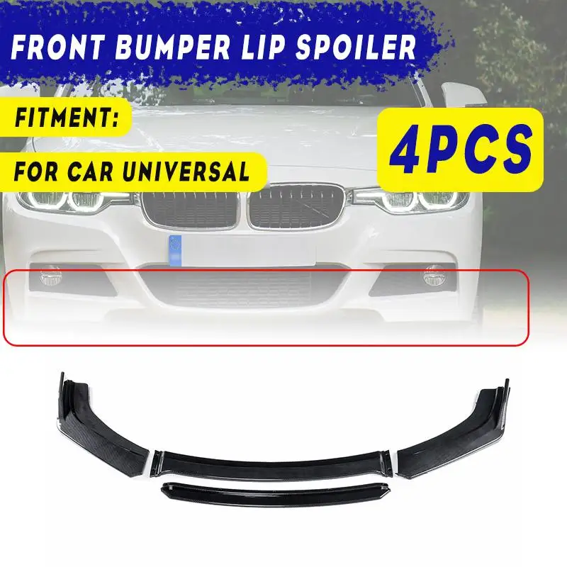 

4 шт. Универсальный Автомобильный передний бампер для губ разветвитель диффузор для губ комплект для тела спойлер на бампер протектор для BMW...