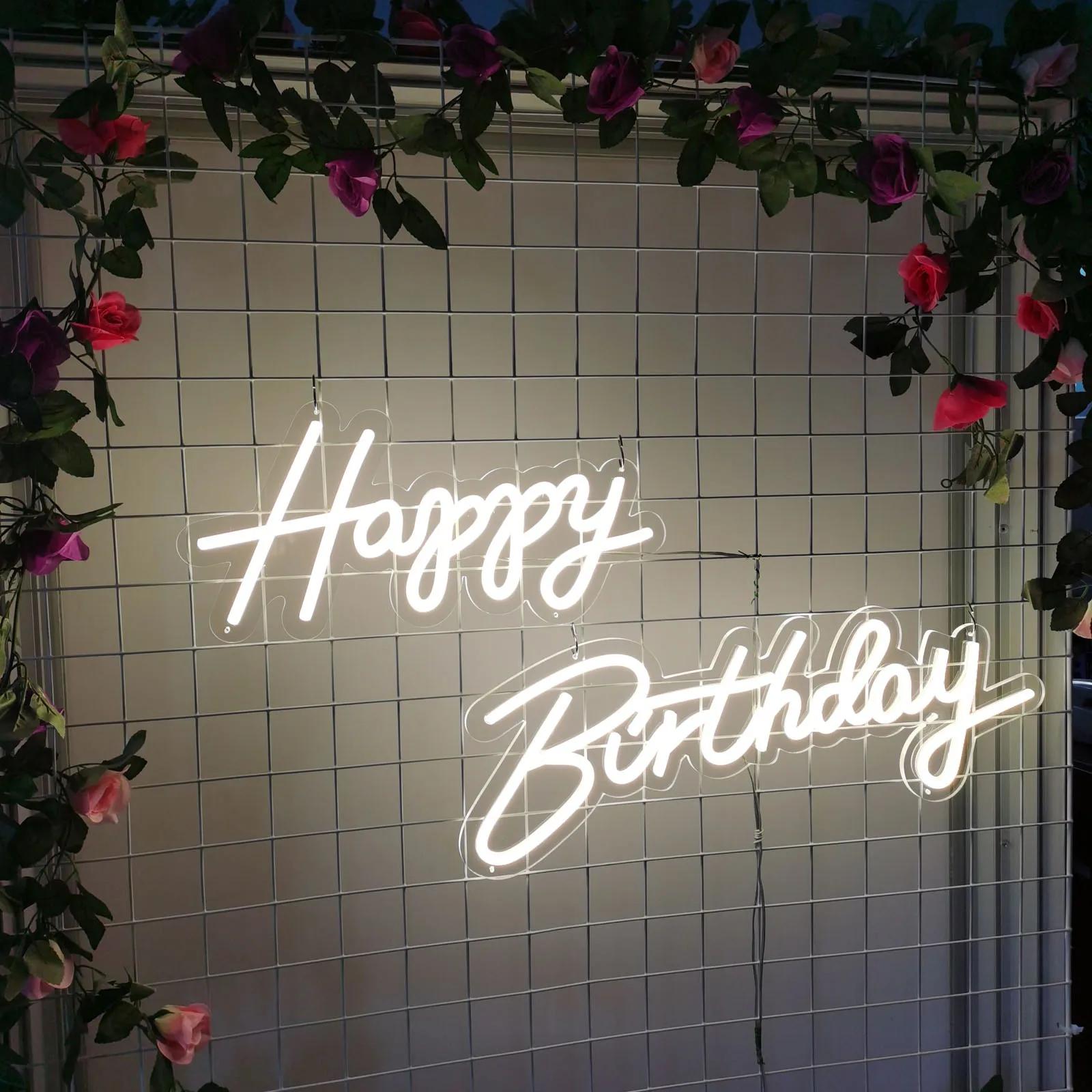 Happy Birthday Led Neon Light Sign for All Birthday Party Decoration Oh Baby Neon Light Sign Wedding Party Decoration
