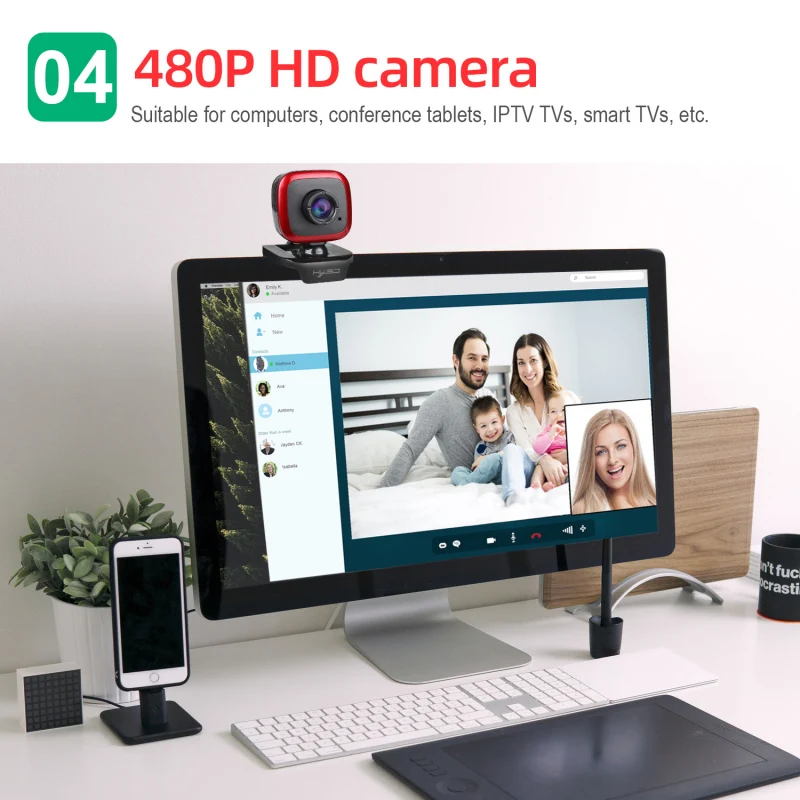 веб камера hd с фиксированным