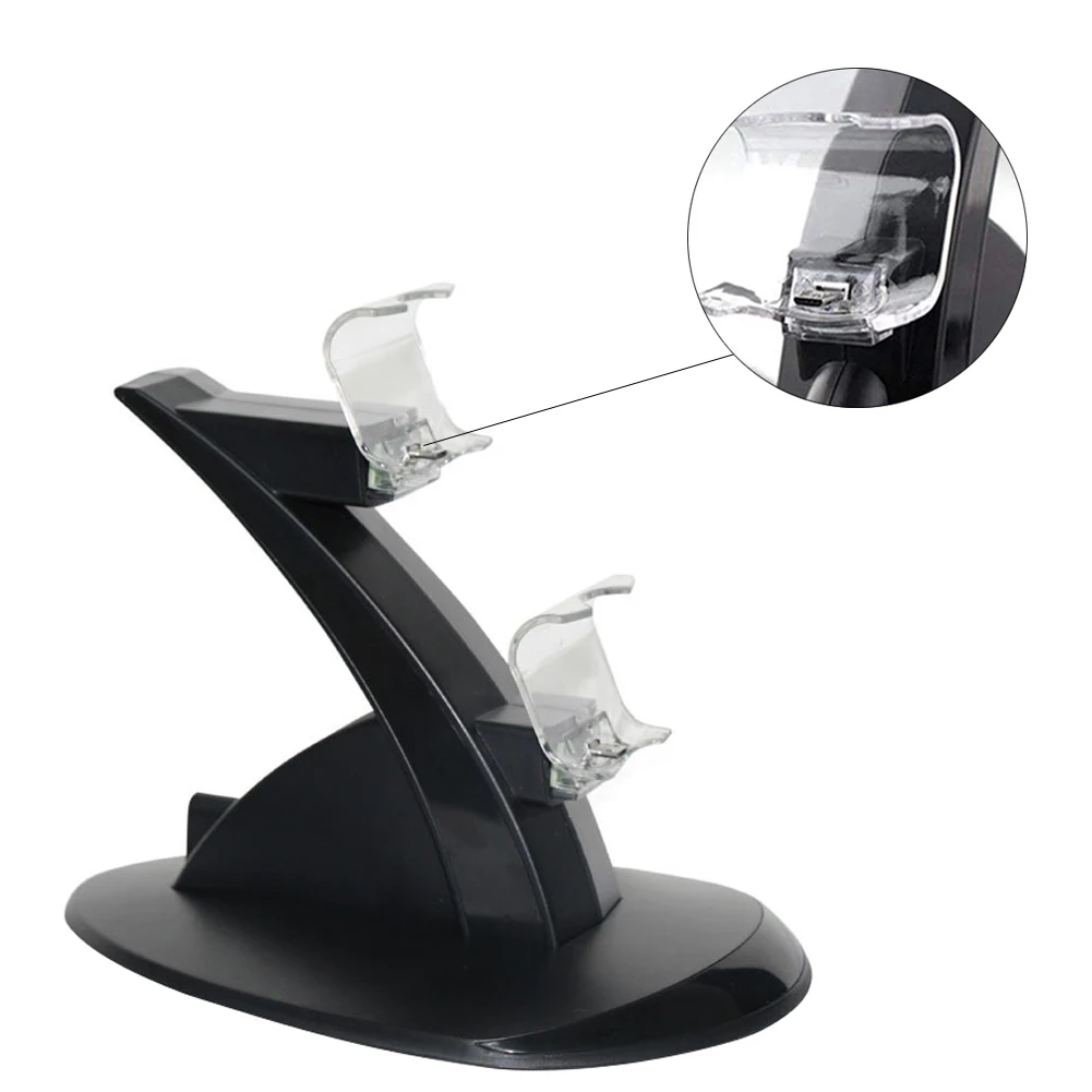 

PS4 Controller Charger Wireless Dock Station Holder Dual USB Ports LED for Playstation Regular Slim Pro Charger Stand Station