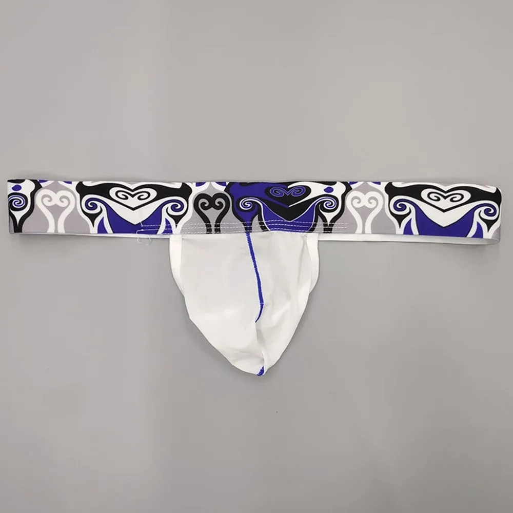 

Men Miniature Thong Ice Silk Breathable Shorts Panties With Wide Belt Small Bag Erotic Temptation Thongs See Through Lingerie