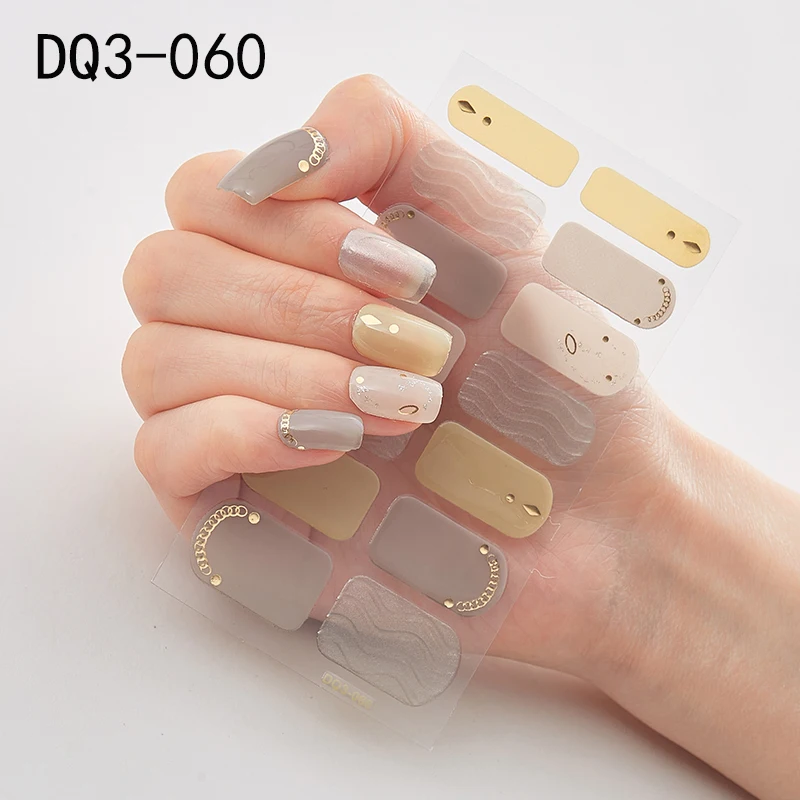 

Recuerdame 14Tips Nail Sticker Mixed Gradient Glitter Nail Art Slider Stickers Back Glue Full Nail Wraps Manicure Decorations