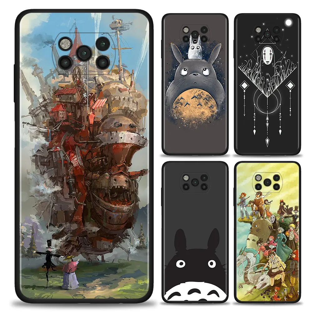 totoro spirited away ghibli miyazaki cell phone case for xiaomi poco x3 nfc m3 pro 5g f3 gt mi 11 lite 10t 9t a2 cc9 cover coque free global shipping