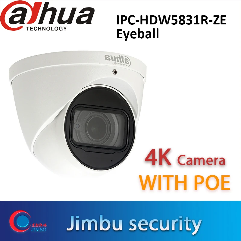 Ip-камера Dahua 8MP IPC-HDW5831R-ZE 4K WDR IR50m Eyeball IP67 POE 2,7 мм~ 12 мм Моторизованный объектив Встроенный микрофон слот Micro SD 128 ГБ