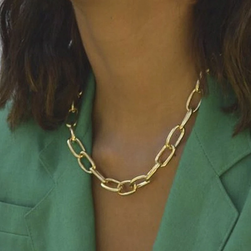 

Simple Style Vintage Chain Necklace Women Clavicle Chain Necklace Fashion Jewelry Wholesale Price