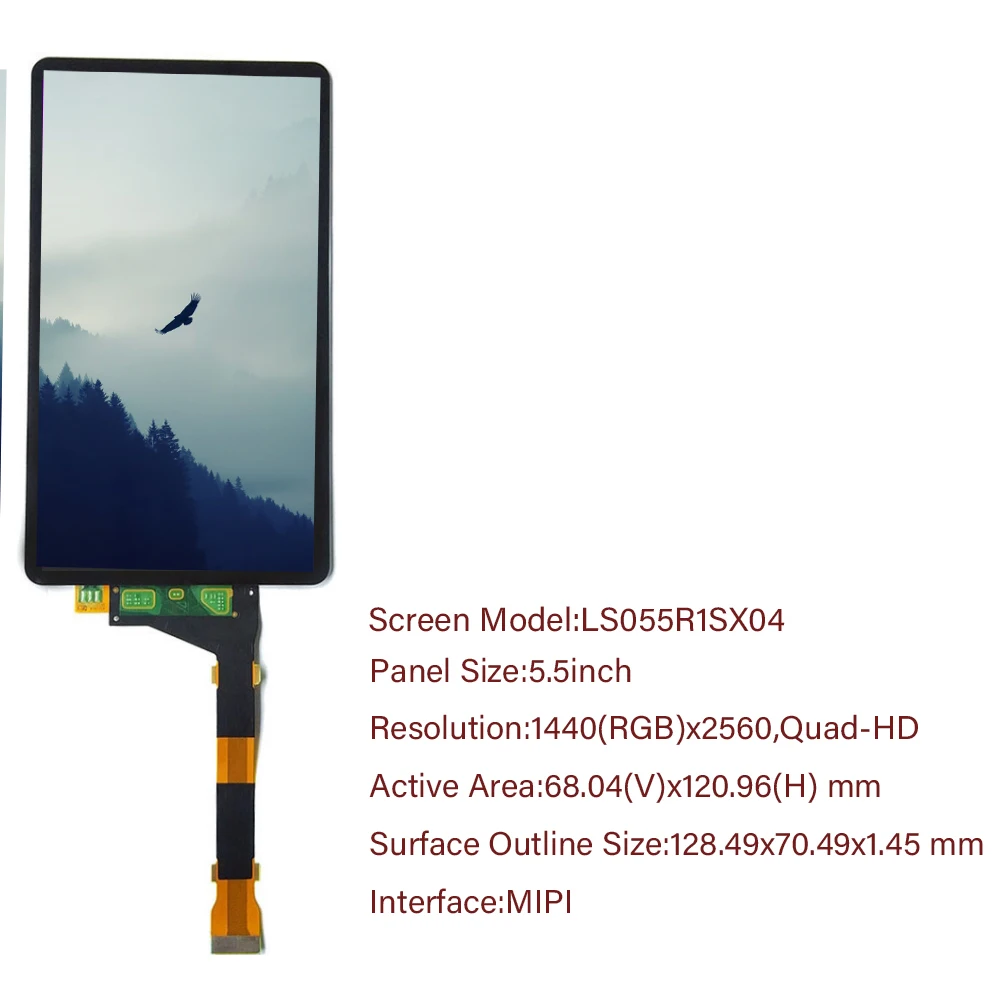 2k lcd screen for ld 002r 3d printer 5 5 inch creality ld 002r ls055r1sx04 lcd screen with glass protector film no backlight free global shipping