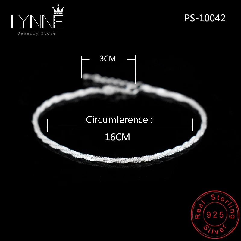 Hot Sale Fashion 925 Sterling Silver Simple Twisted Chain Wave Pattern Bracelet Delicate Spin Bracelets Women&ampGirl Jewelry Gift |