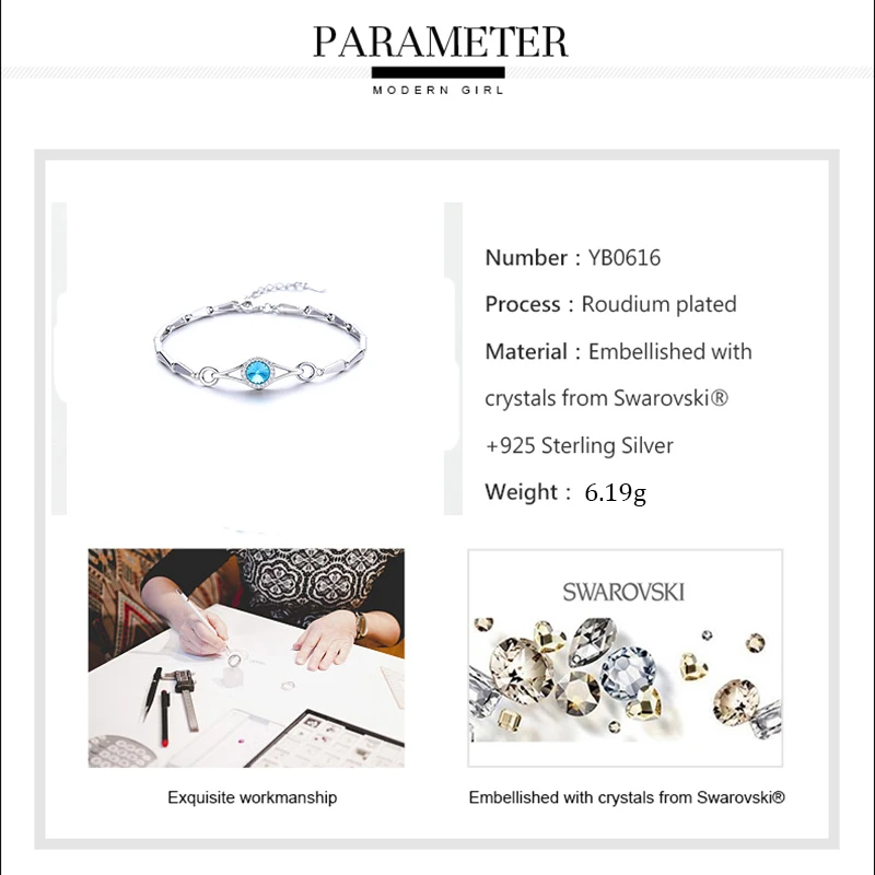 Женский браслет из серебра 925 пробы с австрийскими кристаллами|Гибкие и жесткие